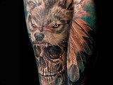 wolf-and-skull-by-Todo-ABT-Tattoo